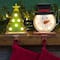Glitzhome® 7" Marquee LED Snowman Head & Tree Stocking Holder Set